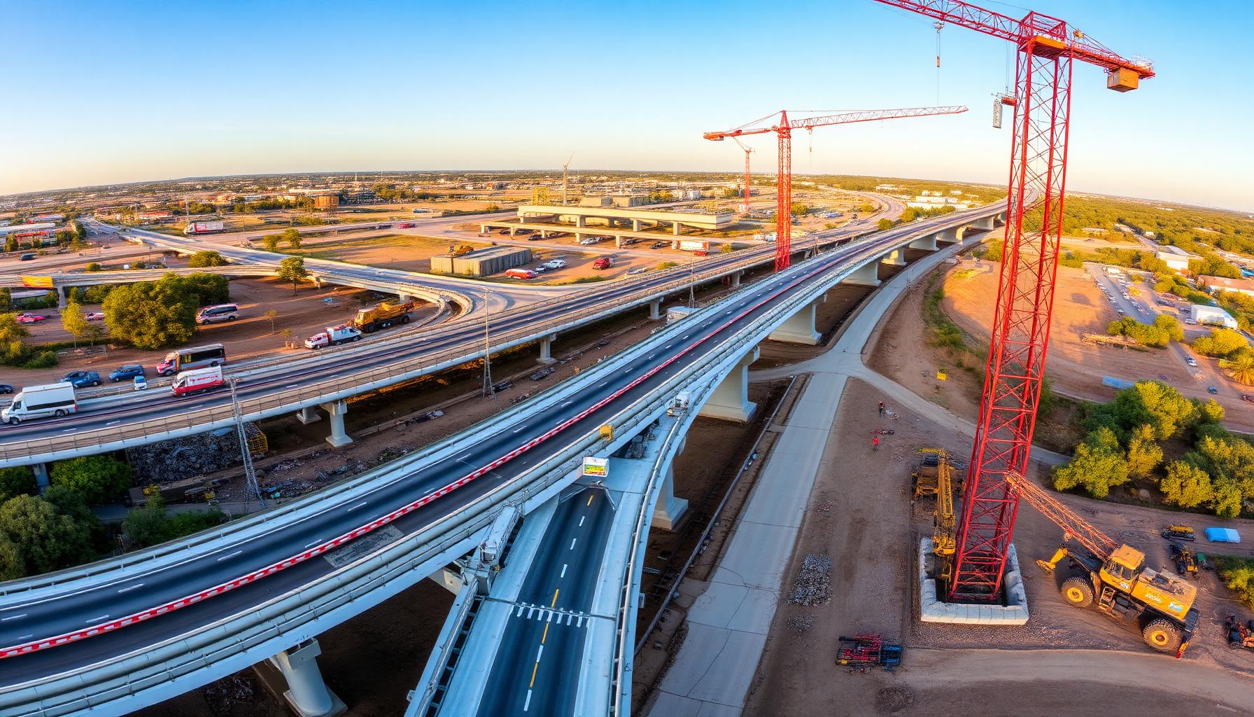 Major Australian infrastructure project with highway overpass