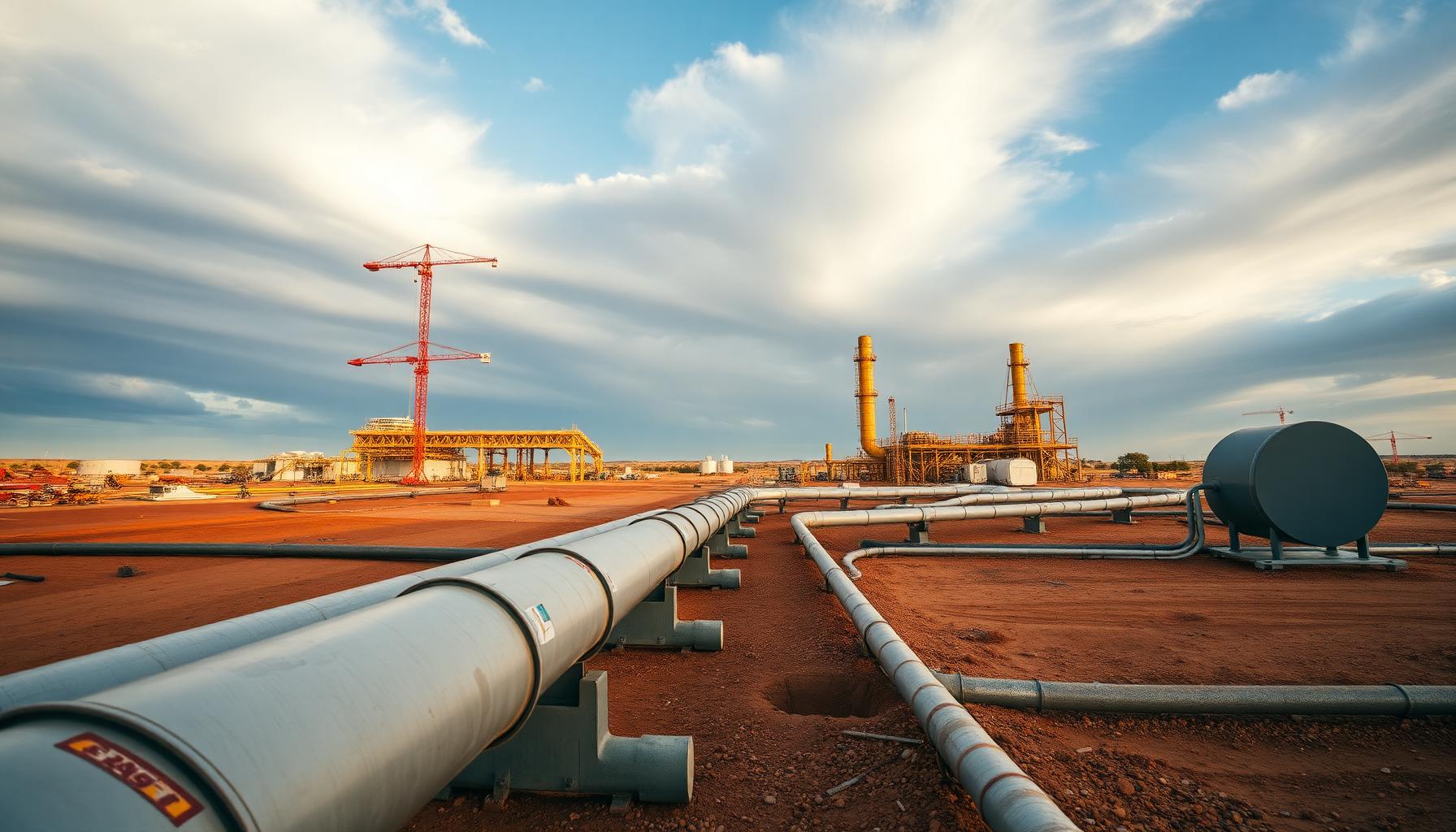 Remote Australian gas processing plant under construction