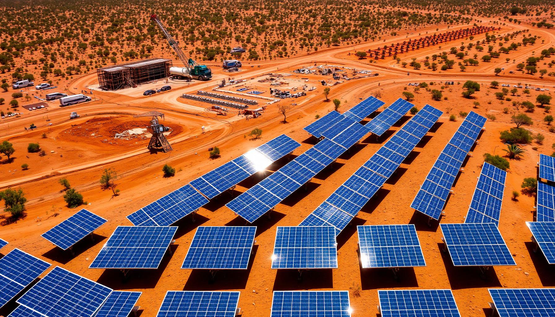 Australian solar farm adjacent to construction site